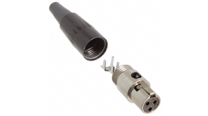 Mini XLR, Zásuvka kabelu, Zásuvka, Rovný, Montáž na kabel, 3 Póly