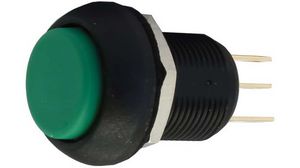 Pushbutton Switch Momentary Function 1NO + 1NC Panel Mount Black / Green