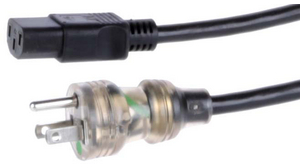 AC tápkábel, USA B típusú dugó - IEC 60320 C13, 3.05m, Fekete