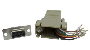 D-Sub Adapter, D-Sub 9-Pin Socket / RJ45 Socket