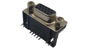 High Density D-Sub Connector, Socket, DE-15, Radial Leads