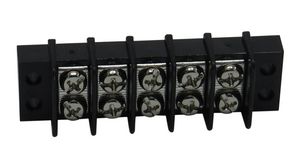 Terminal Strip for Chassis Mounting, Black, 20A, 300V, Poles - 5