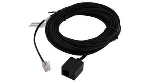Telephone Modular Cable, RJ11 Plug - RJ11 Socket, Flat, 5m, Black