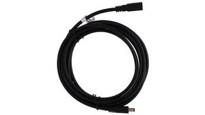 DC Connection Cable, 2.1x5.5x9.5mm Plug - 2.1x5.5x9.5mm Socket, Straight, 10m, Black