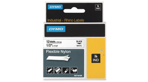 Label Tape, Nylon, 12mm x 3.5m, White