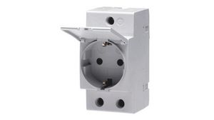ABB Grey 1 Gang Plug Socket, 16A, Type F - German Schuko, Indoor Use