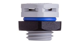 Pressure Relief Vent with Nut, Grey / Blue, 15.8mm, M12, IP68