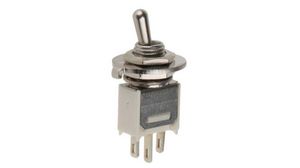 Toggle Switch, Panel Mount, On-On, SPST, Solder Terminal