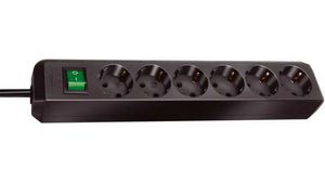 Outlet Strip Eco-Line 6x DE Type F (CEE 7/3) Socket - DE Type F (CEE 7/4) Plug Black 1.5m
