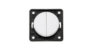 Wall Push-Button Switch Glossy INTEGRO 2x OFF-(ON) Flush Mount 10A 250V White