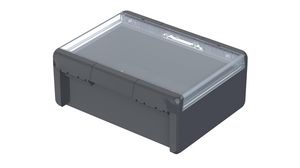 Plastic Enclosure with Clear Lid Bocube 300x239x120mm Graphite Grey Polycarbonate IP66