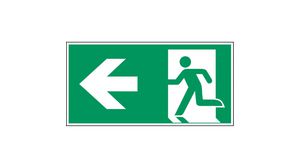 Safety Sign, Emergency Exit, Rectangular, White on Green, Polyester, Safety Condition, 1pcs