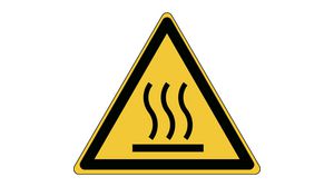 ISO Safety Sign - Warning, Hot Surface, Triangular, Black on Yellow, Vinyl, Warning, 54pcs