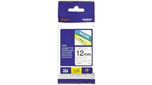 Brother Black on Clear Label Printer Tape, 8 m Length, 12 mm Width