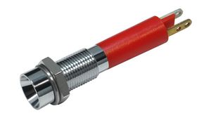 LED Indicator, Red, 8mcd, 24V, 6mm, IP67