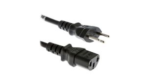 Cable, CH Type J (T12) - IEC 60320 C15, 2.5m