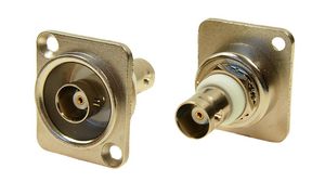 Panel Feedthrough Connector, Insulated Metal Frame, 50Ohm, BNC Socket - BNC Socket