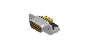 High Density D-Sub Connector, Angled, Plug, DE-15, Soldering Pins