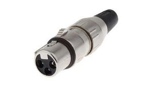 Cable Mount XLR Connector, Female, 50 V ac, 3 Way, Silver Plating