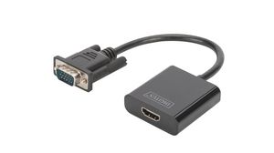 Multi-Port Adapter, VGA Plug - Audio-In/Out / HDMI Socket, Black