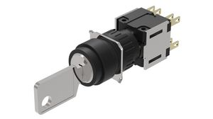 Keylock Switch Actuator, 3 Positions, 2NC + 2NO Vedvarende / Øjeblikkelig funktion Nøglelås Sort IP65 EAO 51 Series