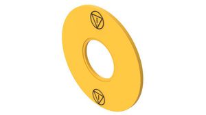 Legend Plate 90mm Warning Triangle Round Yellow EAO 04 Series