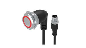 Illuminated Pushbutton Switch Angled Latching Function 1CO 35 V LED Red Ring M12