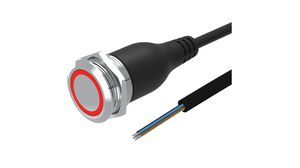 Illuminated Pushbutton Switch Momentary Function 1CO 35 V LED Red Ring Open End