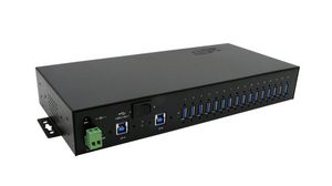 Industrial USB Hub with ESD Surge Protection, 16x USB-A Socket, 3.0, 5Gbps