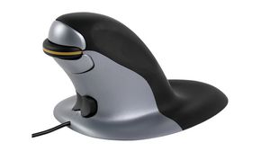 Střední vertikální myš Penguin 1200dpi Laser Univerzální pro obě ruce Black / Grey