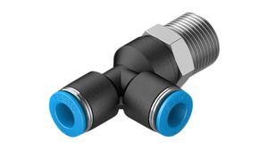 T-Fitting, Compressed Air, Brass, 55.4mm, R3/8", Male Thread