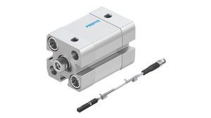 Compact ISO Cylinder + Magnetic Reed Proximity Sensor Bundle, Double Acting, 10mm, Bore Size 16mm M5