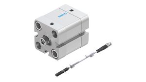 Compact ISO Cylinder + Magnetic Reed Proximity Sensor Bundle, Double Acting, 10mm, Bore Size 25mm M5