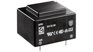 Transformateur pour cartes de circuits imprimés, 230 VAC, 2x 12 VAC, 108mA, 2.6VA