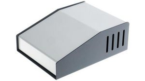 515 Series Grey Aluminium, Steel Desktop Enclosure, Sloped Front, 159 x 117 x 58mm