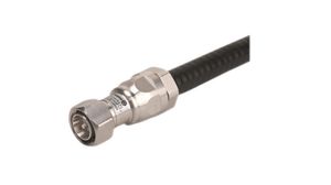 RF Connector, DIN 4.3/10, Brass, Plug, Straight, 50Ohm, Clamp Terminal