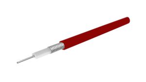 Coaxial Cable for Microwaves RG-402 Polyethylene (PE) 4.6mm 50Ohm Silver-Plated Copper Red 25m