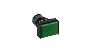 Pushbutton Switch Latching Function 1CO Panel Mount Green