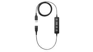 Headset Cable with Control Unit, USB-A Plug - QD, Black