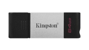 USB-Stick, DataTraveler 80, 64GB, USB 3.2, Black / Grey