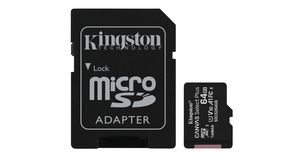 Speicherkarte, 3 Stück, microSD, 64GB, 100MB/s, 85MB/s, Schwarz