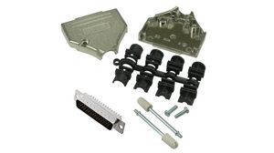 D-Sub Connector Kit, DB-44 Plug, Solder, Die-Cast Zinc Alloy
