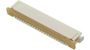 FFC / FPC Connector, Poles - 22, 50V, 500mA, Right Angle