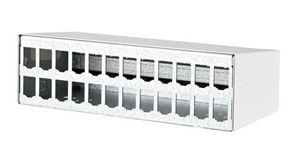 Empty Patch Panel Enclosure, Modul 2 x 12 Ports Surface Mounted White