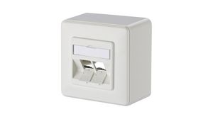 Wall Outlet Frame Sockets - 2 Flush Mount 43x85x85mm White