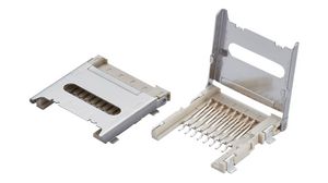 Speicherkartensteckverbinder, Scharnier, MicroSD, Pole - 8