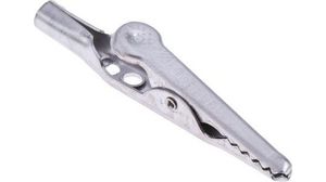 Crocodile Clip 4 mm Connection, Stainless Steel Contact, 10A