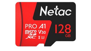Speicherkarte, microSD, 128GB, 90MB/s, 60MB/s, Schwarz / Rot