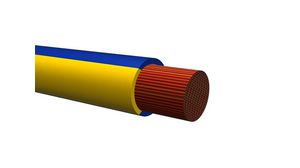 Tvunnet ledning PVC 1.5mm² Bar kobber Blue / Yellow R2G4 100m