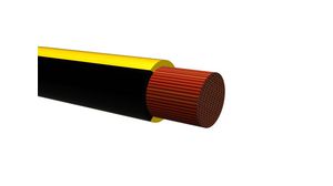 Gevlochten draden PVC 2.5mm² Blank koper Black / Yellow R2G4 100m